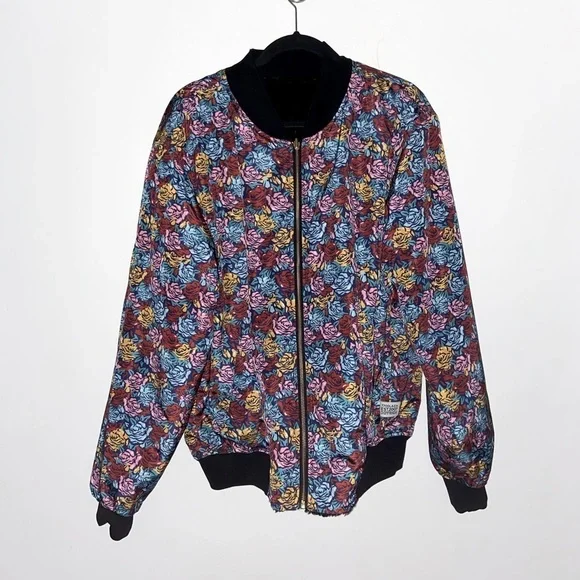 JoyRich Reversible Puffer Jacket Oversized floral​​​​​